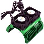 Heat Sink W Twin Turbo High Speed Cooling Fans For 1/8 Motors-Gr