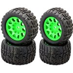 Raptor Xl Belted Tires Viper Wheels Arrma Kraton Outcast 8S Gree