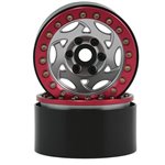 SSD RC 1.9” Champion Beadlock Wheels (Silver/Red)