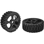Off-Road 1/8 Buggy Tires - Xprit - Glued On Black Rims - 1 Pair