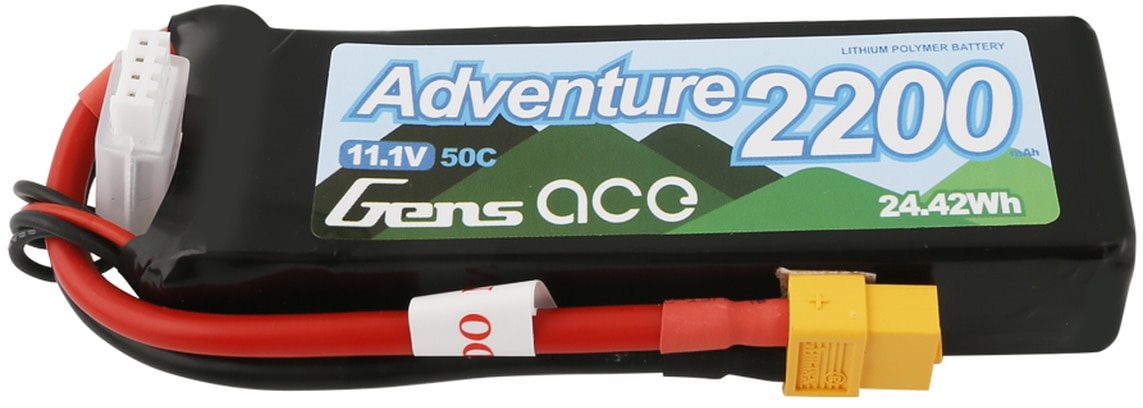 Gens Ace Adventure 2200mAh 3S1P 11.1V 50C Lipo Battery With XT60 Plug For