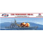1/665 Uss Wisconsin Bb-64 Battleship 16" Plastic Model Kit