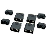 Xt90 Connectors, Black, W/ 4 Male Plugs