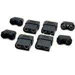 Xt90 Connectors, Black, W/ 4 Female Plugs