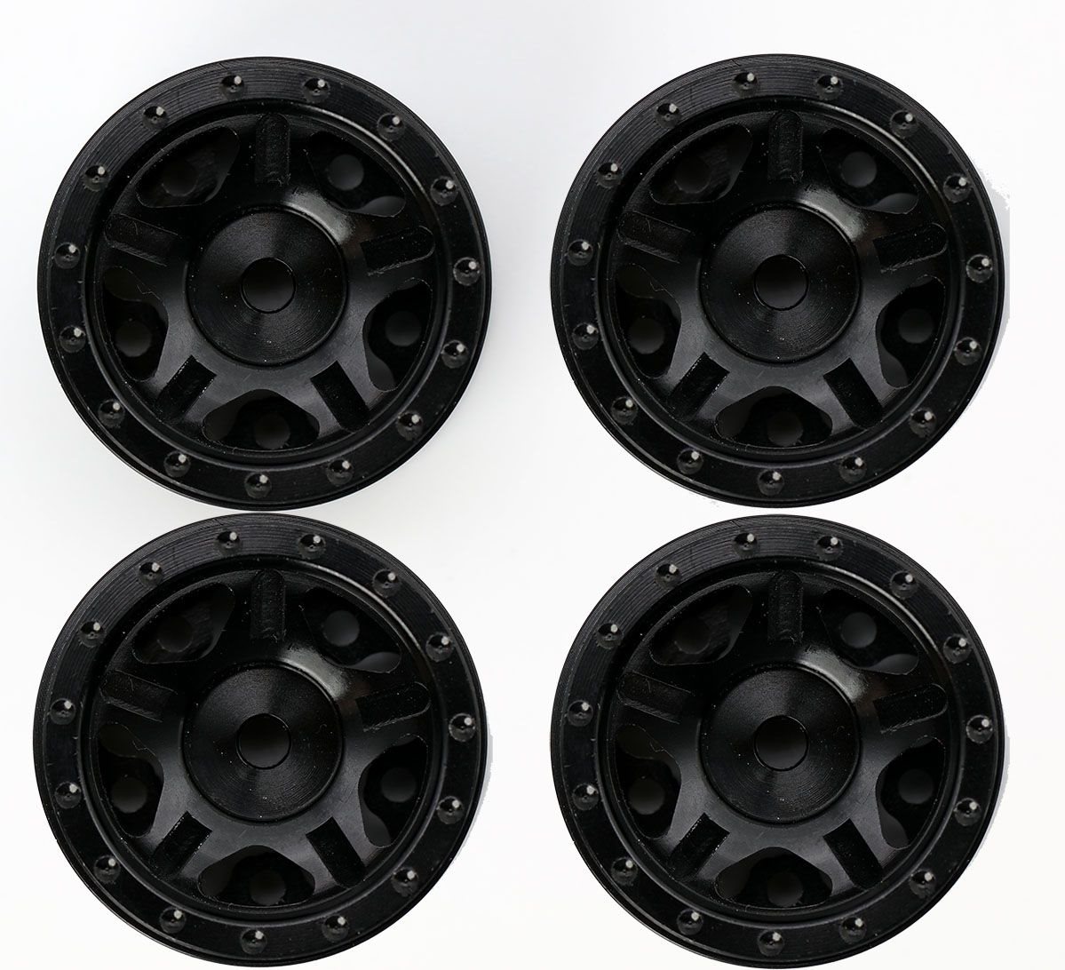 Power Hobby 1.0\" Axial Scx24 C10 Jeep Deadbolt Aluminum Beadlock Wheels, Bla