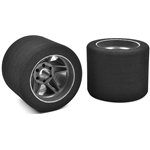 Attack Foam Tires 1/8 Track 37 Shore Rear 76Mm Carbon Rims 2 Pcs