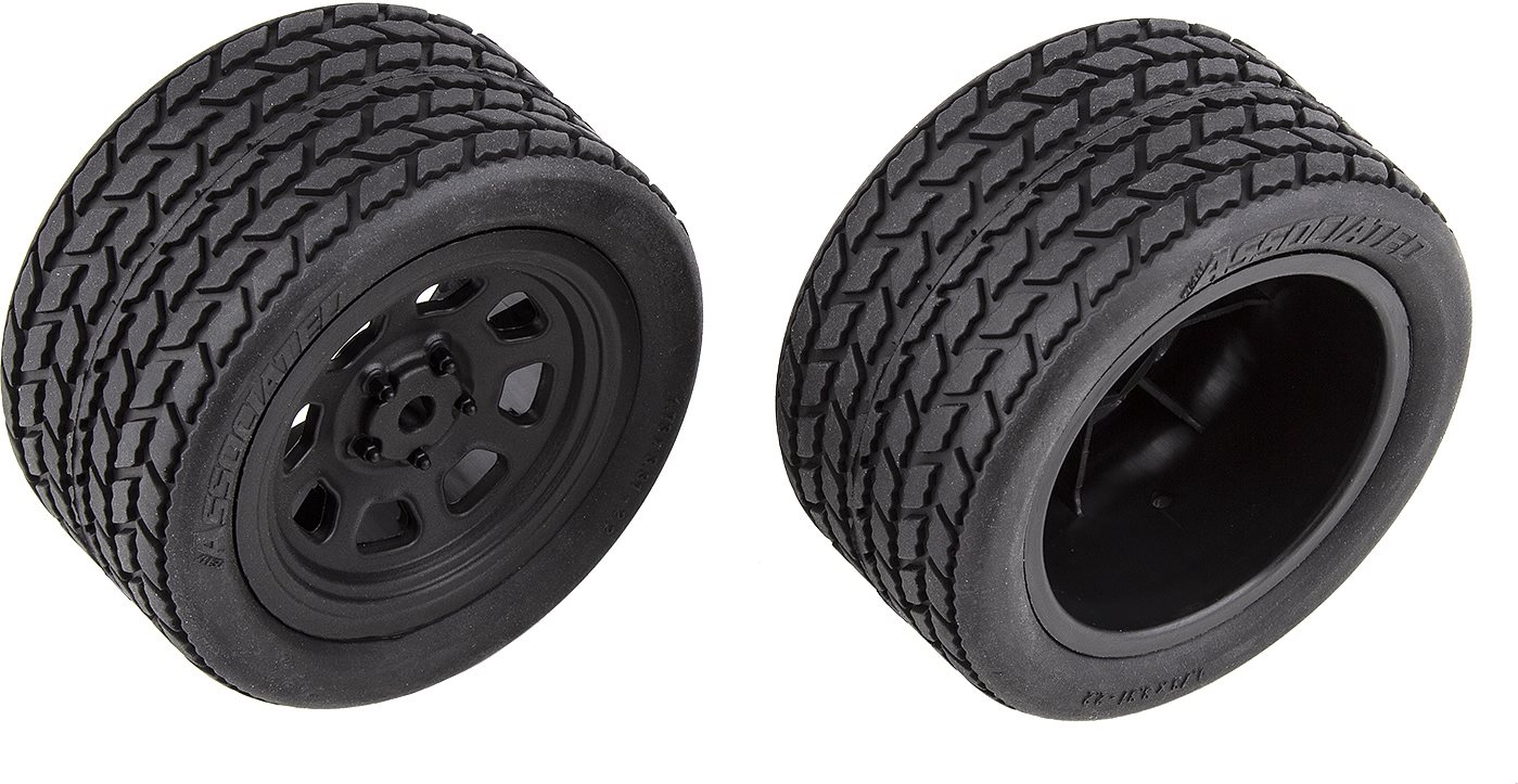 Associated Sr10 Rear Wheels W/ Street Stock Tires, Mounted