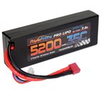 5200Mah 7.4V 2S 35C Lipo Hard Case Battery With Hardwire Deans C