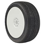 2AB Tire, EVO Premounted Wheel, White Medium LW (2): 1/8 Buggy