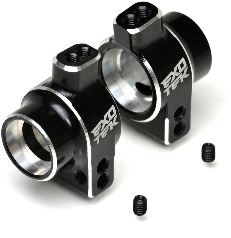 ExoTek 22S Rear Hd Hub Set, (1Pr) 7075 Aluminum, Black And Silver