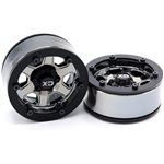 Incision 1.9" KMC KM233 Hex Plastic Wheels, Black Chrome