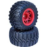 1/8 Defender 3.8" Belted All Terrain Tires 17Mm Mounted Red