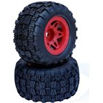 1/8 Raptor 3.8" Belted All Terrain Tires 17Mm Mounted - Red