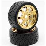 1/8 Gripper 42/100 Belted Mounted Tires 17Mm Gold Wheels