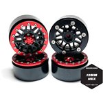 1.9" Aluminum Beadlock Crawler Wheels (4Pcs) Red Beetle