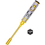 7Mm Nut Driver Gold Ink Honeycomb Handle W/ Titanium Coated Tip