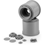 Aggressor, 2.6 X 3.8" 17Mm Hex Monster Truck Wheel, Silver, Fits