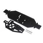 Chassis with Brace Plate, 4mm, Black: DBXL 2.0