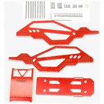 Aluminium Rock Racer Conversion Chassis Kit, Red,Fits Axial 1/24