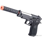 M22 Two Tone Spring Powered Airsoft Pistol w/ Mock Suppressor