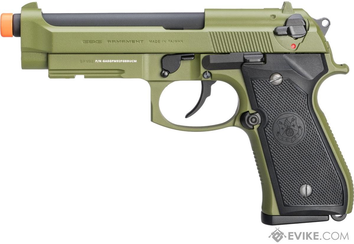 G&G GPM92 GP2 Gas Blowback Airsoft Pistol (Color: Hunter Green) (G&G GP ...