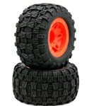 1/8 Raptor 3.8" Belted All Terrain Tires 17Mm Mounted Orange