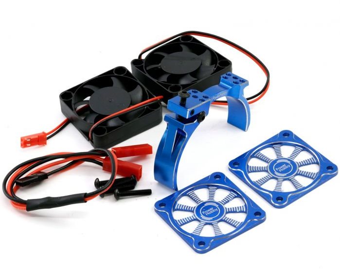 Power Hobby 1/8 Aluminum Heatsink 40Mm Dual High Speed Cooling Fans With Cov