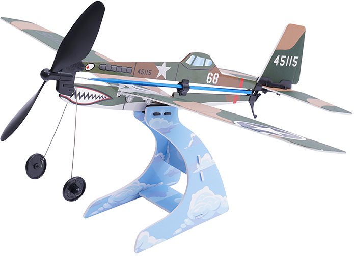 Play Steam Rubber Band Airplane Science - P-40 Warhawk