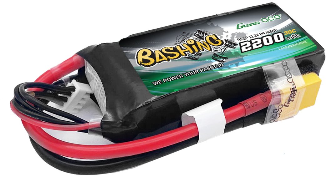 Gens Ace Bashing 11.1V  2200mAh 35C 3S1P Lipo Battery Pack with XT60 Plug