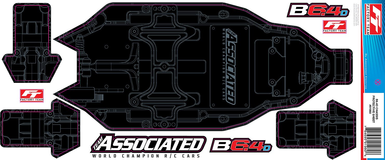 Associated Rc10b6.4D Factory Team Chassis Protective Sheet, Printed