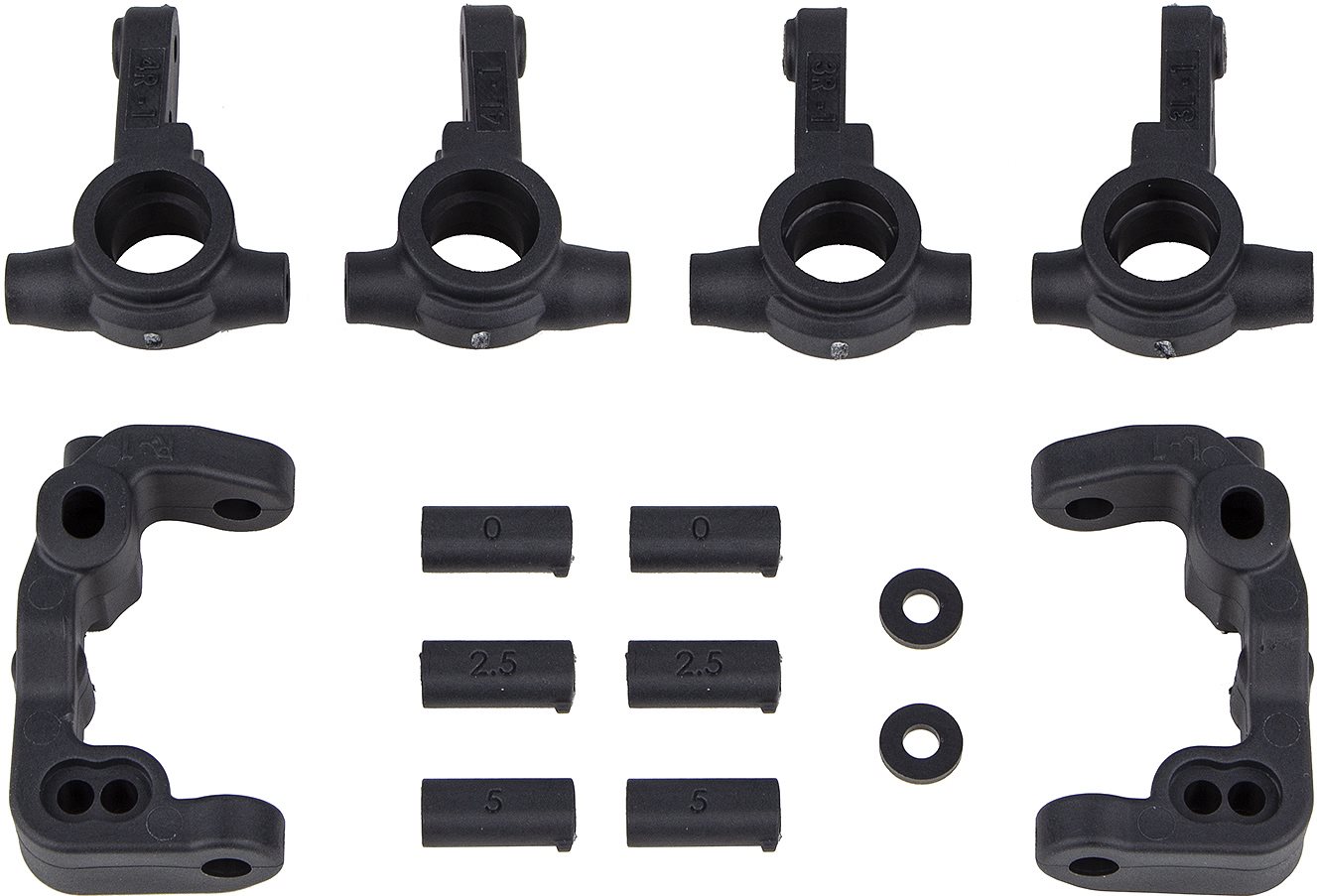 Associated Rc10b6.4 -1Mm Scrub Caster And Steering Blocks, Carbon