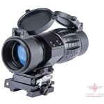 4x FXD Magnifier w/ Adjustable Flip-To-Side QD Mount (Color: Bla