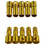 3.5Mm Gold Plated Banana Plugs, Male & Female (5 Pair)