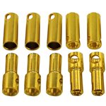 5.5Mm Gold Plated Banana Plugs, Male & Female (5 Pair)