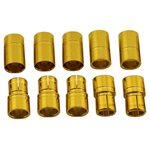 8Mm Gold Plated Banana Plugs, Male & Female (5 Pair)