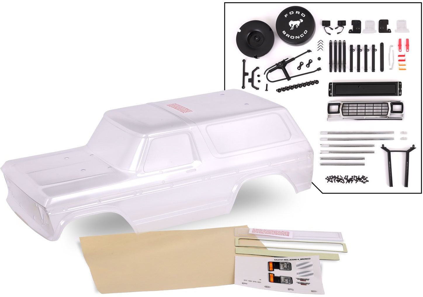Traxxas Body 79 Bronco Complete Clear W/ Accy