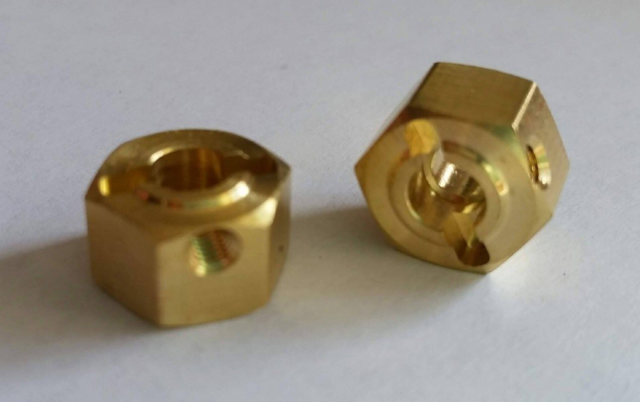 Team KNK (2) 12Mm X 10Mm Wide Brass Hexes With Hardward