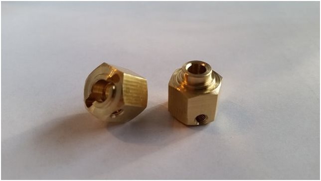 Team KNK (2) 12Mm X 10Mm Wide Brass Hexes With Step