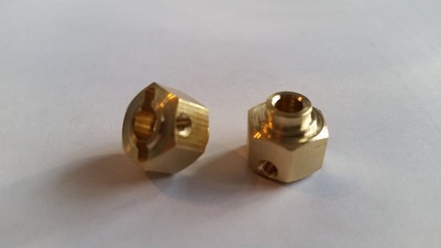 Team KNK (2) 12Mm X 8Mm Wide Brass Hexes With Step
