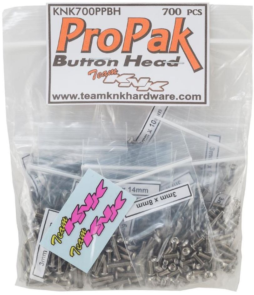 Team KNK Button Head Pro Pak - 700 Piece Stainless Bulk Bag