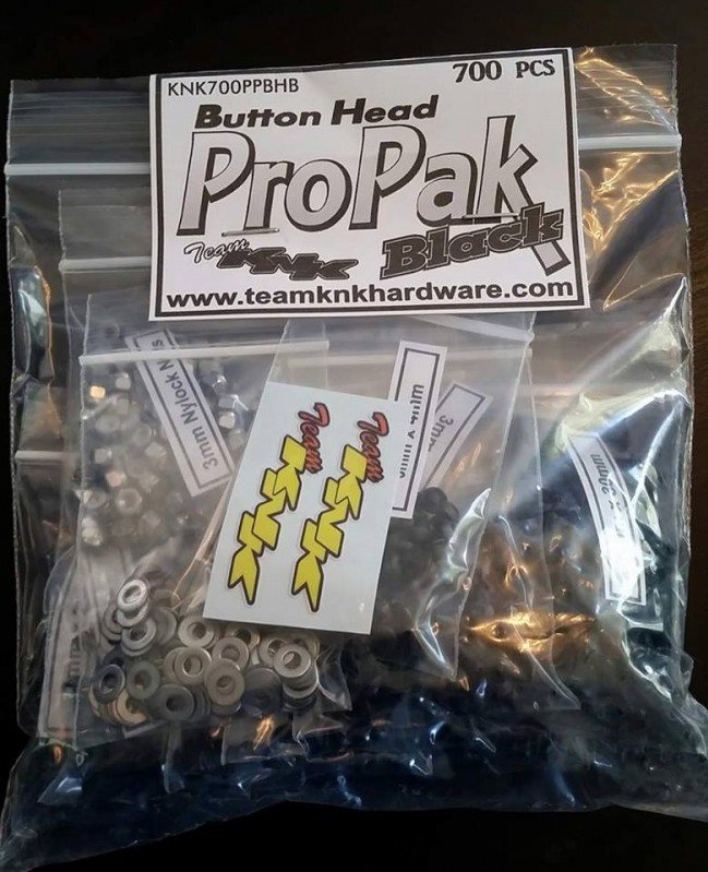 Team KNK Button Head Pro Pak Black - 700 Piece Black Oxide Bulk Bag