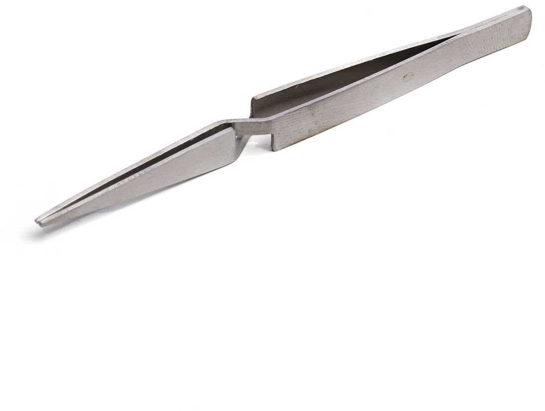 Hobby Essentials Tweezer, Straight 4.7\" Cross-Lock