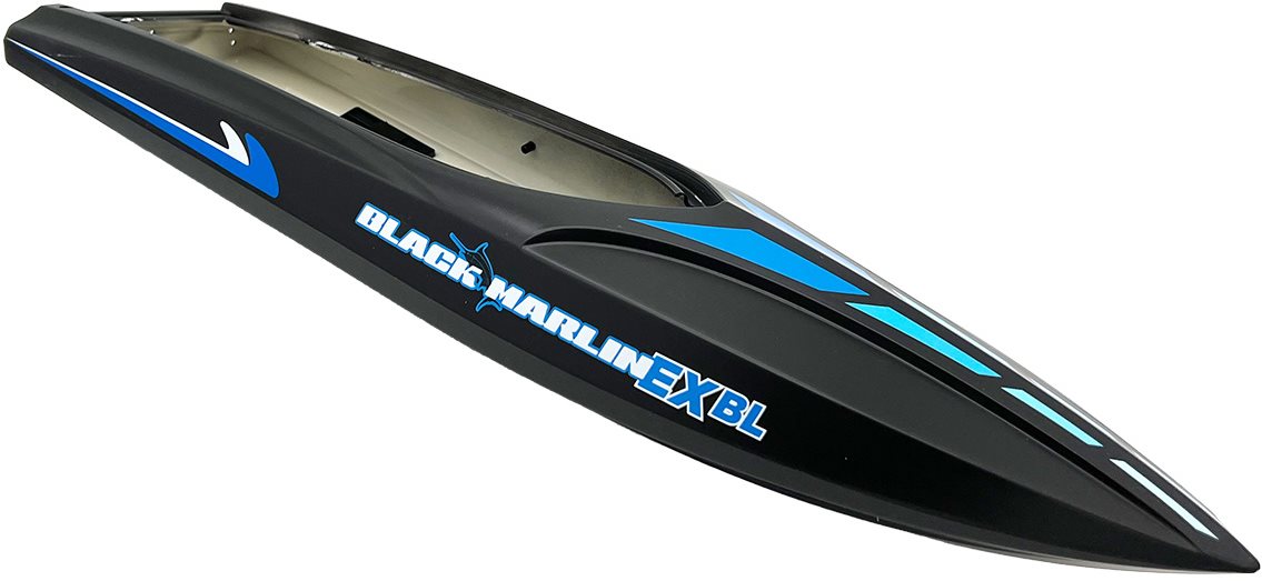Rage RC Painted And Decaled Hull; Black Marlin Ex Brushless