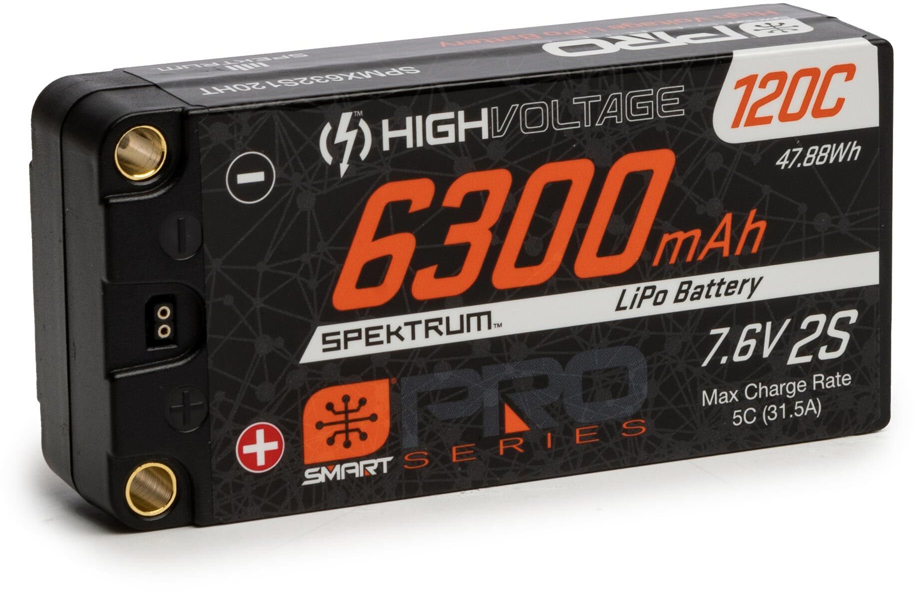 Spektrum 7.6V 6300mAh 2S 120C Smart Pro Race Shorty Hardcase LiHV Battery