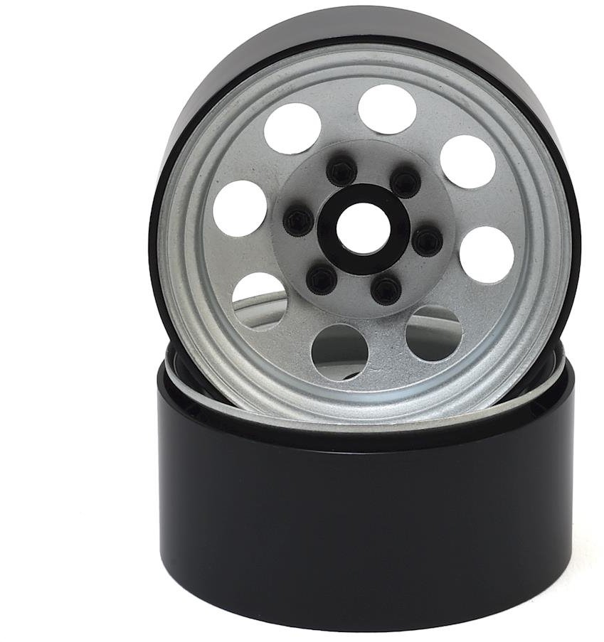 SSD RC 8 Hole 1.9 Steel Beadlock Wheels (Silver)