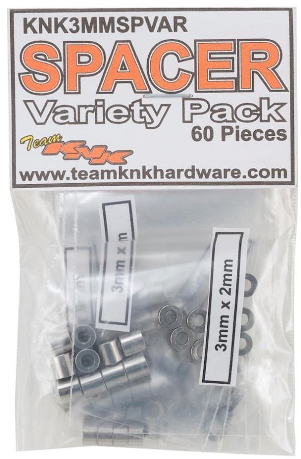 Team KNK 60 Piece 3Mm Aluminum Spacer Variety Pack