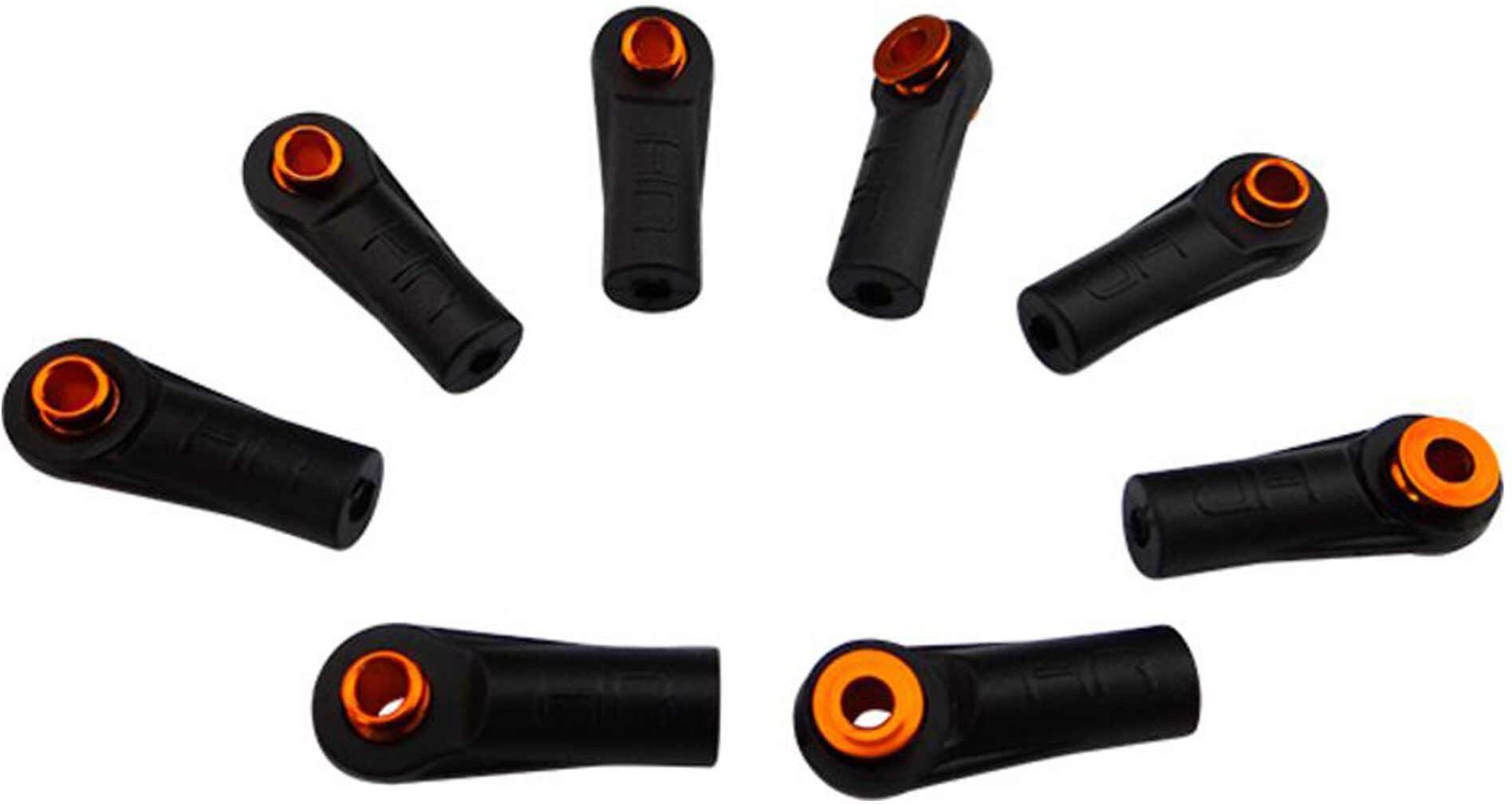 Hot Racing Straight Rod End Cups with 5.8mm Balls (8)(Orange)