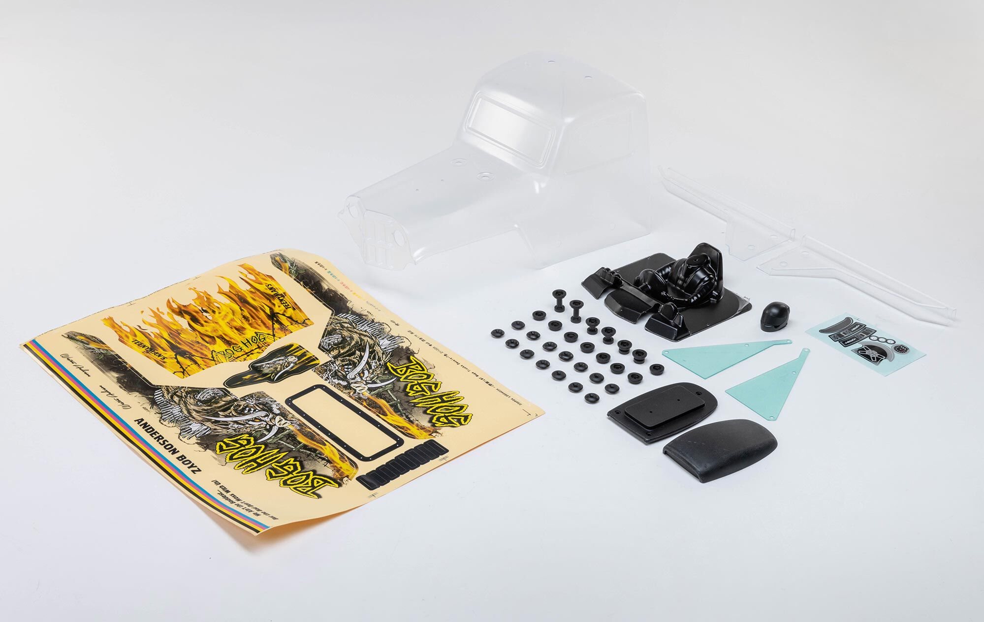 Losi Body Set, Clear, Bog Hog: LMT Mega