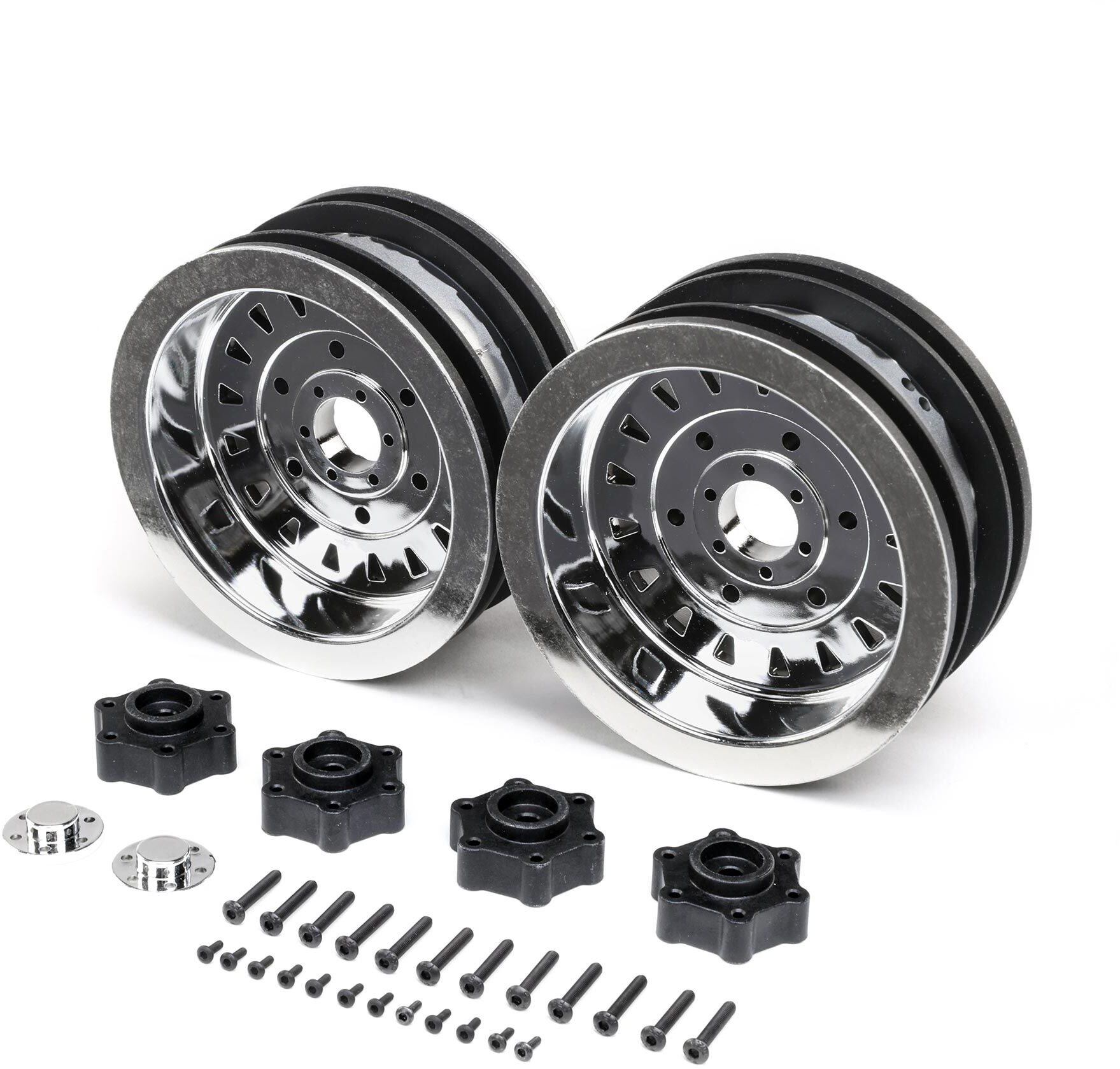 Losi D&D Mega Truck Wheel, Chrome (2): LMT Mega