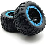 Slyder Mt Black Wheels And Tires Assembled, Blue Beadlock Ring